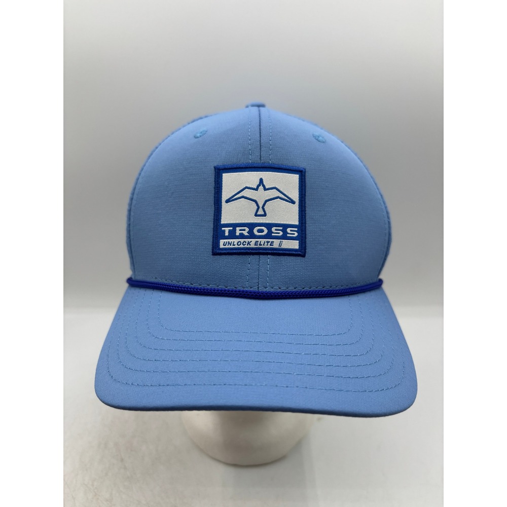 Tross Unlock Elite Pukka Rope Hat Blue Snapback Perforated Golf Cap Bird Logo